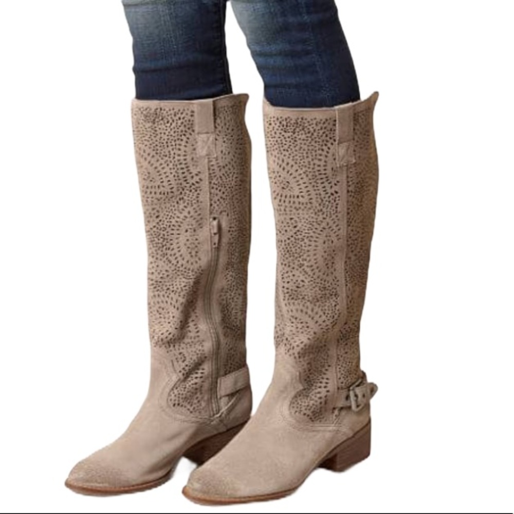 Naughty Monkey laser cut suede boots